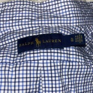 Ralph Lauren White and Blue Plaid Men's Shirt